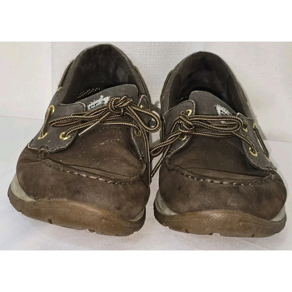 Columbia‎ Boat Shoes Men 10.5 Brown Leather TechLite PFG Fishing Boatdrainer